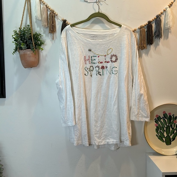 Talbots Hello spring quarter sleeve tshirt - Picture 5 of 10